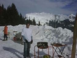 cookng lunch in the alps
